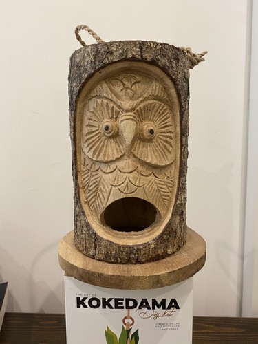 Hand carved bird box nesting - carved,