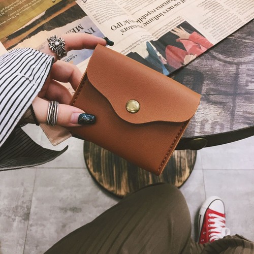 Leather coin purse large - leather,