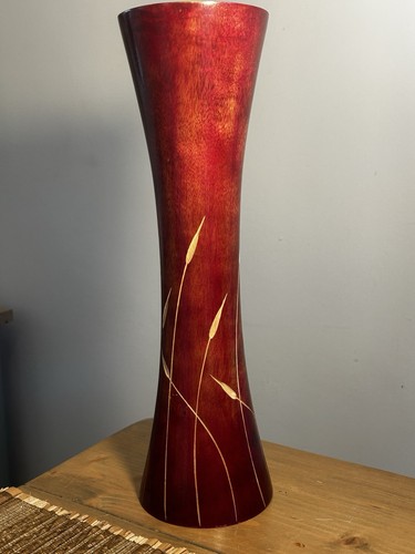 Vintage tall carved - tall, red