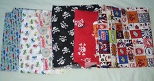 Assorted material 6x fabric value bundle - Cars/Pirates. Cotton. Free postage/12