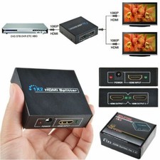 HDMI Splitter 1 input 2 output 1 to 2 1080p 3D Bluray Projector PS XBox UK Plug