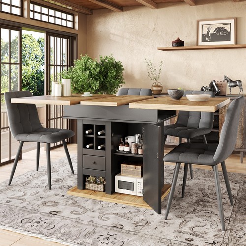 Extendable dining table with - table,
