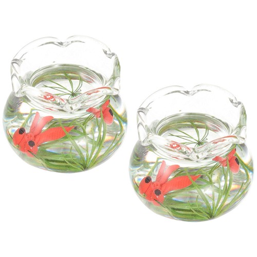 2pcs miniature glass fish bowl - miniature,