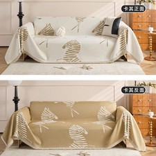 Zebra Print Sofa Throw Blanket Reversible Chenille Couch Cover Multi-Size