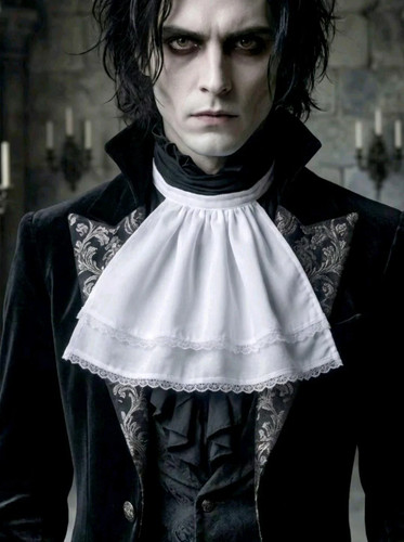 White cotton jabot - white,