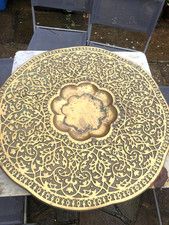 Indian Circular brass tray  Jaipur School of Art, 77cm across