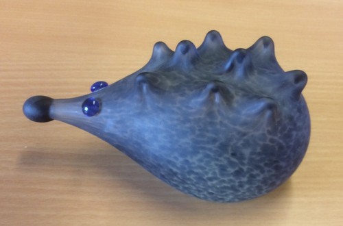 Blue glass paperweight - glass,