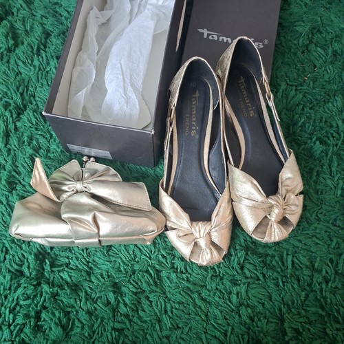 Size gold shoes bag - gold,