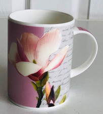 Hudson & Middleton Bone China Floral Le Jardin Mug Flowers Design Pearlised Pink
