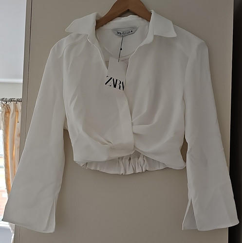 Zara white women - white, collared