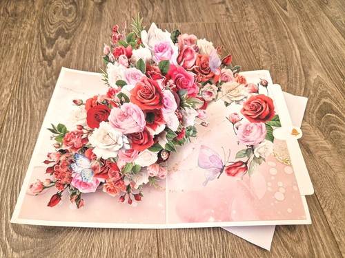 Red pink roses flowers - &,