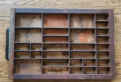 Small antique wooden printers - small,