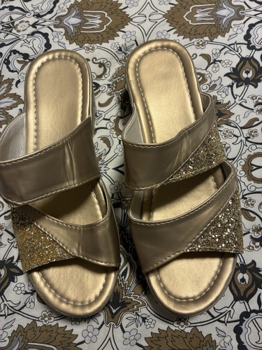 Gorgeous gold sparkly mules - gorgeous,
