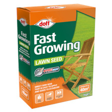 Doff Garden Fast Growing Grass Lawn Seed Fertiliser 1kg - Covers up to 40m²