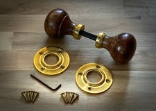 Wood and Brass Door Knob