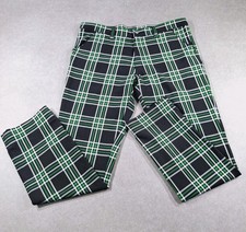 Galvin Green Mens Nox Golf Trousers W38 L33 Green Black White Plaid Stretch
