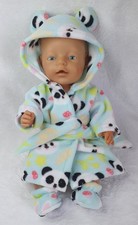 16-17"  Dolls Clothes Fleece Hooded Bathrobe House coat Fits Baby Born