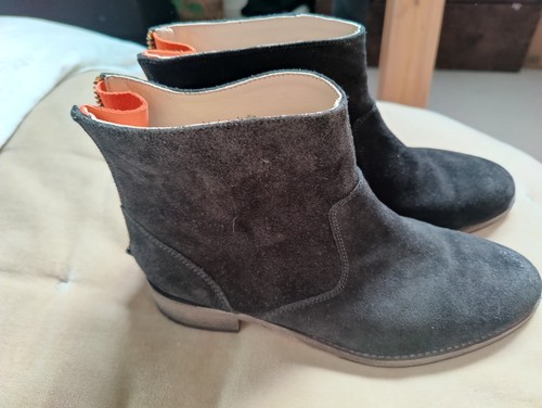 Boden black suede ankle boots
