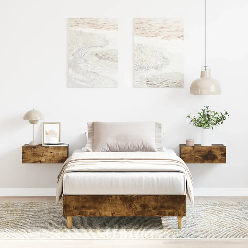 Walplus smoked oak single bed - smoked,