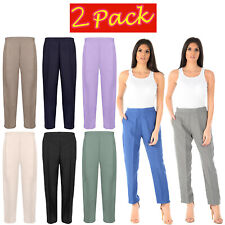2 PACK LADIES HALF ELASTICATED