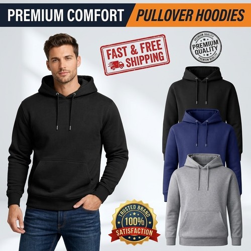 Mens pullover hoodie - hoodie, hooded