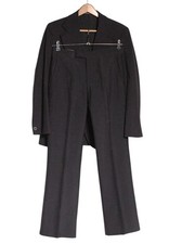 VINTAGE 1970'S BLACK TUXEDO FLARED EVENING SUIT | SIZE S