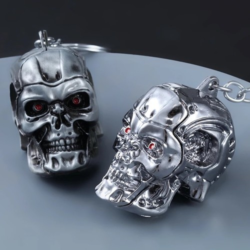 Skull head keychain - skull, terminator