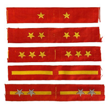 Set of GENUINE WWII Imperial Japanese Army cloth collar patch badges or tabs.