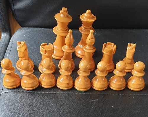 Vintage wooden chess set - vintage,