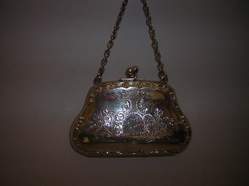 Antique silver ladies purse - purse, on