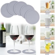 8pc Set Round Grey Silicone