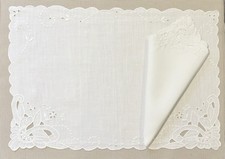 White Linen Place Mats And Serviettes 8 Settings In Fine Irish Linen