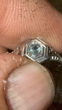 Antique Natural Alexandrite Ring 18k White Gold