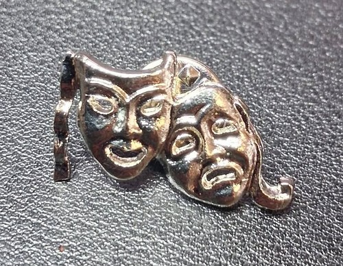 Comedy tragedy mask - comedy, pin