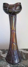 Antique PALME KONIG & HABEL Art Nouveau Large Threaded Vein Vase  C1900 - 40cm