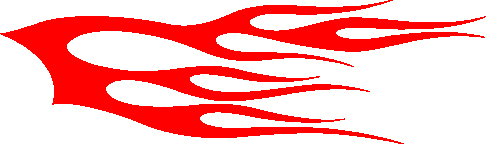Large red flames - x2, vinyl