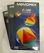 3 x MEMOREX E-180 VHS Blank