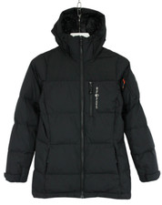 Sail Racing Jacket Women Small Zipper Down Filled Hooded Quilted Black