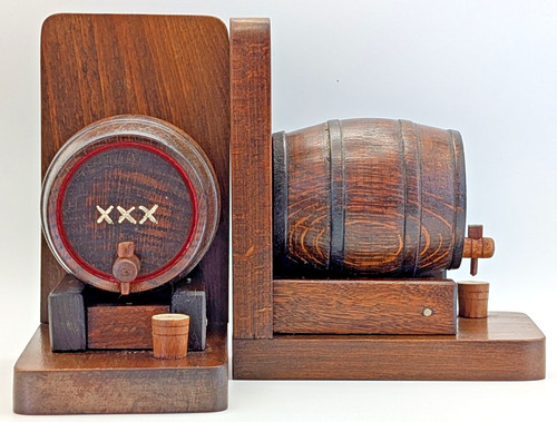 Vintage wooden barrel keg book - wooden,