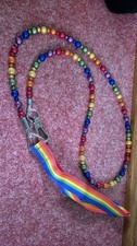 FABULEASH DOG LEAD SHOW LEAD BEADED rainbow 4ft Long No Tag 