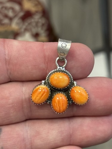Sterling silver orange red - sterling, orange/red