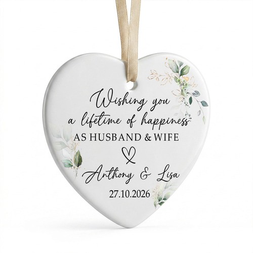 Wedding wish heart ornament - wedding,