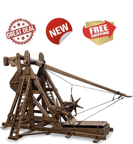 Wooden trebuchet kit - wooden,
