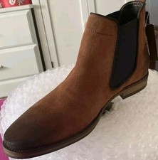 Clarks Mens Lapicide Hill Cognac Suede Pull On Chelsea Smart Boots UK 8 G EUR 42