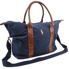 Ralph Lauren Mens Navy Blue Duffle Bag Holdall Travel Weekend Gym Bag 