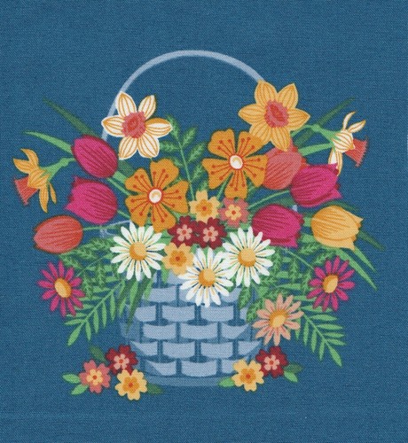 Fabric picture panel flower - fabric, picture panel