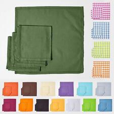 Cotton Table Linen Set of 4 Dining Table Napkins Plain & Check Cloth Serviettes