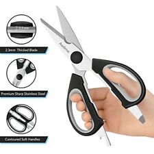 Asdirne Scissors Kitchen Scissors with Sharp Stainless Steel Blades 21.5cm Black