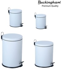 Pedal Bin for Bathroom Kitchen Office White Coated 3 to 20 Liters by Buckingham