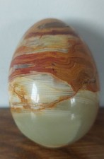 Onyx Green Polished Banded Egg Shaped Collectable 7cm Vintage/Retro